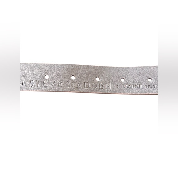 Steve Madden Studded Tan Leather Western Belt Faux Turquoise Boho Cowgirl Small - Picture 6 of 14